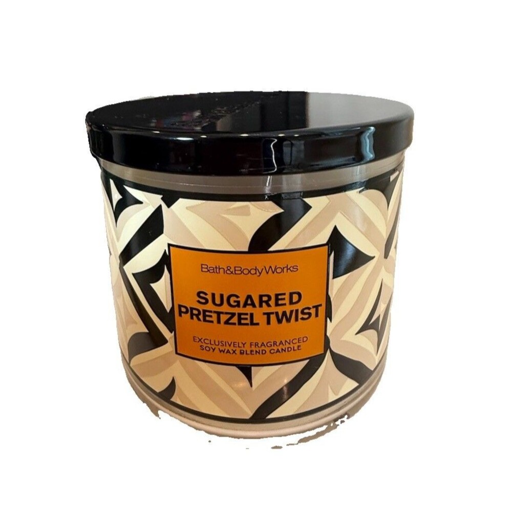 Bath & Body Works Sugared Pretzel Twist 3-Wick Candle 14.5 oz NEW